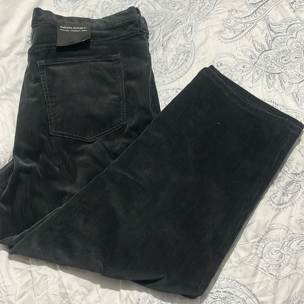 Banana Republic men’s high rise straight ankle corduroy black pants NWT Size 34